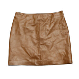 KOOKAI Brown Lamb Leather Mini Skirt Size 38 EU / US 6 Genuine Leather Paris